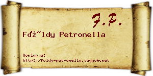 Földy Petronella névjegykártya